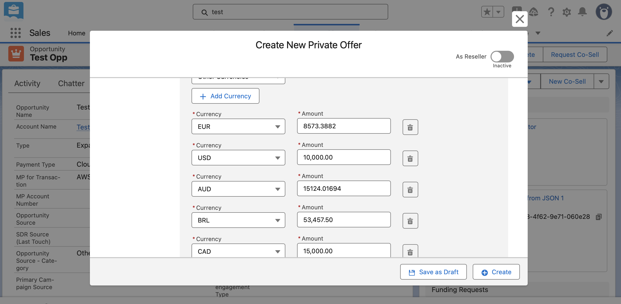 Multi-currency Azure offer creation form in Fours with per-market pricing fields