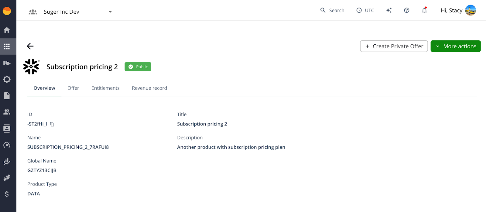Snowflake Marketplace listing management in the Fours console — same workflow used for AWS, Azure, and GCP