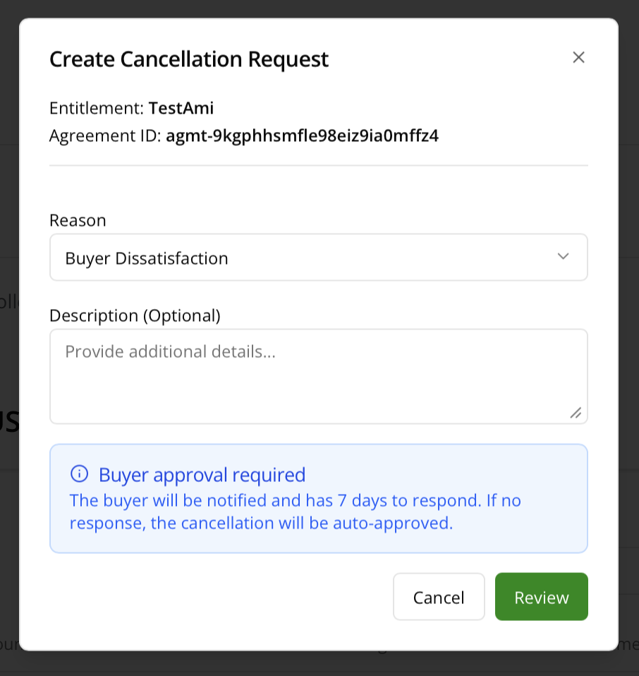 SCABA agreement cancellation flow in Fours