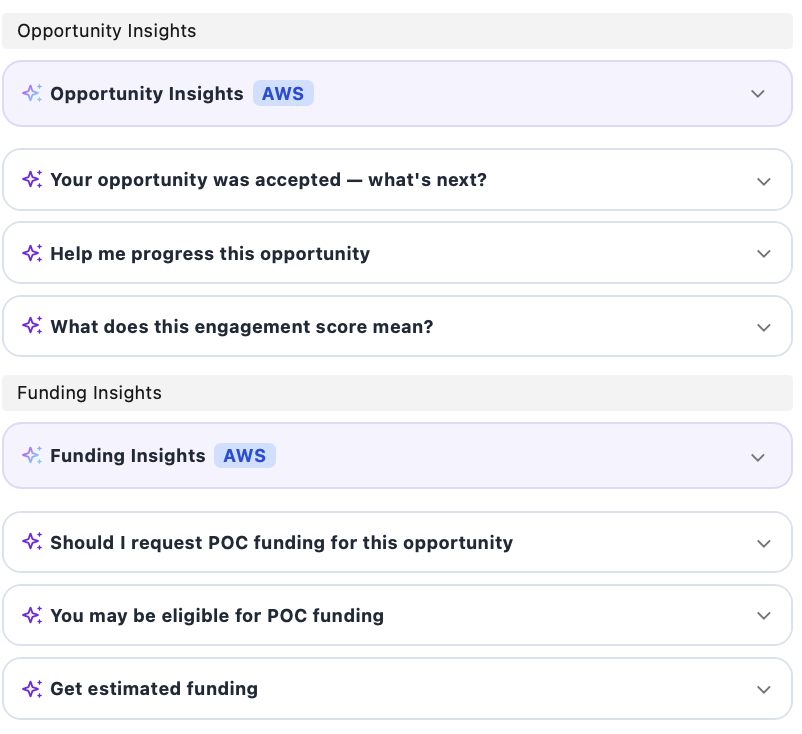AWS Partner Central Agents accessible through the Fours widget in Salesforce